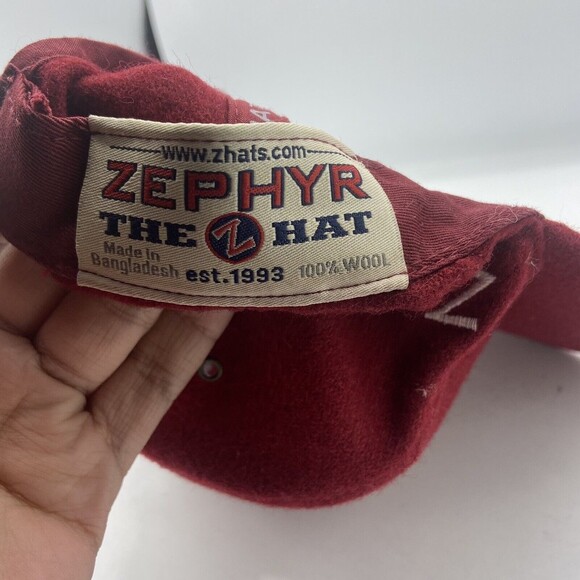 Alabama Crimson Tide Strapback Hat 100% Wool Leather Strap Red Zephyr - Picture 5 of 5